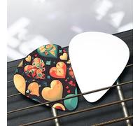 Colorful hearts Patterned guitar pick set - (thin/medium/thick), widely compatible with all kinds of stringed instruments,