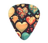 Colorful hearts Patterned guitar picks - (thin/medium/thick) free to choose, suitable for all kinds of string instruments,