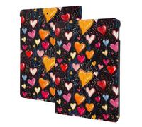 Colorful Hearts Print Compatible with ipad air 3rd Generation Case Cover, Tablet Cases Compatible with ipad Pro Case 10.5 Inch, Auto Wake/Sleep, Folio Stand