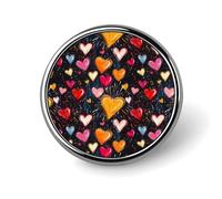 Colorful Hearts Print Enamel Pins for Backpack - Cute Jacket Coat Hat Bags Badge Pins, Funny Unique Novelty Button Pin Women Men Fashion Jewelry Accessories