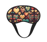 Colorful Hearts Printed Eye mask, for Sleeping, Light-Blocking, Soft and Comfortable, Elastic Band