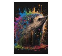 Colorful Hedgehog Art Print-1 Decorative Jigsaw Puzzle for Adults, 1000 PCS