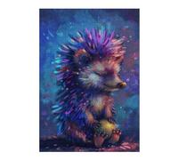 Colorful Hedgehog Art Print-3 Decorative Jigsaw Puzzle for Adults, 300 PCS