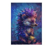 Colorful Hedgehog Art Print-3 Wooden Picture Puzzle for Adults, 500 PCS