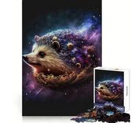 Colorful Hedgehog Neon 1000 Pieces Puzzles for Teenagers Calm Game Sharp Detail Fun Challenge Night Play (50x75cm)