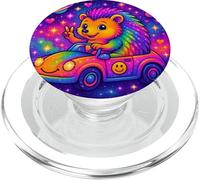 Colorful Hedgehog Phone Grip with Cosmic Sky Design PopSockets PopGrip for MagSafe