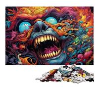 Colorful Hell Demon Jigsaw 1000 Piece Jigsaw Puzzle for Adults Educational Game Challenge Toy Secret Santa Gifts 1000 PCS(38x26cm)