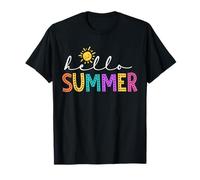 Colorful Hello Summer Cute Sunshine Graphic Enjoy Vacation T-Shirt
