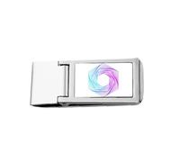 Colorful Hexagon Lines Art Deco Fashion Slim Money Clip Stainless Holder Pocket Wallet