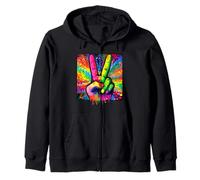 Colorful Hippie Peace Sign Zip Hoodie
