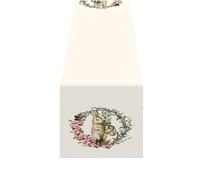 Colorful Holiday Table Runner Easter Egg Lovely Rabbit Table Runner Table Decoration Home Decor Party Gathered Tablecloth
