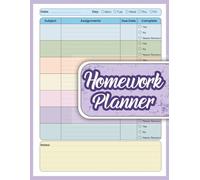 Colorful Homework Planner for ADHD Students: Undated Assignment Tracker for Better Focus, Organization, and School Success