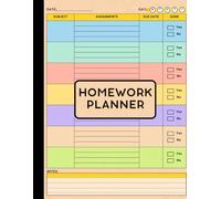 Colorful Homework Planner: Undated Assignment Journal Notebook for Middle, High School, and College - ADHD-Friendly, Support Focus, Time Management, and Academic Success.