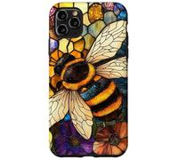 Colorful Honey Bee Floral Stained Glass Art Case for iPhone 11 Pro Max