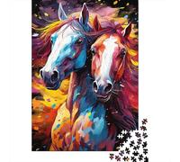 Colorful Horse Art Puzzles 1000 Piece for Adults Jigsaw Puzzles Beautiful Decoration Puzzle 38x26cm/1000pcs