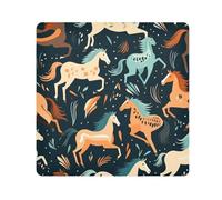 Colorful Horse Camera Wrap Cloth, Squares Magic Self-Adhesive Cloth for Lens Camera Anti-Scratch Lens Protector Makeup Wrap Cloth Bag 21.7" x 21.7"