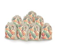 Colorful Hot Air Balloon 8 PCS Muslin Bags with Drawstring Sachet Bags Empty Small Cotton Drawstring Bag Muslin Reusable & Washable Cotton Bag for Herb Spice Candy Soap Jewelry Wedding Gift Pouches