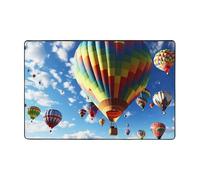 Colorful Hot Air Balloon Area Rug Short Plush Ultra Soft Modern Throw Rugs Non Slip Washable Floor Mats Indoor Floor Stain Resistant Carpets for Living Room Bedroom Office Dorm Home Decor 4x6 Ft