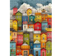 Colorful House Jigsaw Puzzles for Adults 3000, 3000 Piece Jigsaw Puzzles, Classic Educational Jigsaws, Impossible de Assemble Handmade, Challenging Puzzle, Fun Family Activities FNKL0-98
