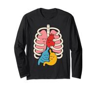 Colorful Human Body Anatomy Illustrated - Nurse Long Sleeve T-Shirt