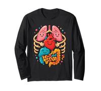 Colorful Human Body Anatomy Illustrated - Nurse Long Sleeve T-Shirt