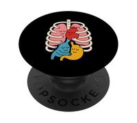 Colorful Human Body Anatomy Illustrated - Nurse PopSockets Adhesive PopGrip