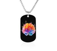 Colorful Human Brain Men's Pendant Necklace for Women Customizable Jewelry Dog Tag Memorial Necklaces
