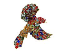 Colorful Hummingbird Brooch Large Size Elegant Rhinestones Bird Badge Clothing Accessories Jewelry For Women Girls Unique Bird Brooch