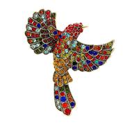 Colorful Hummingbird Brooch Large Size Elegant Rhinestones Bird Badge Clothing Accessories Jewelry for Women Girls