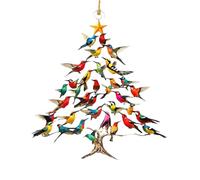 Colorful Hummingbird Christmas Ornament Hummingbirds Tree Decor Stack Hummingbird Home Decor 2d Acrylic Stack Humming-Bird Ornaments for Hummingbird Lover, Home, Tree, Window & Tabletop (B 1Pcs)