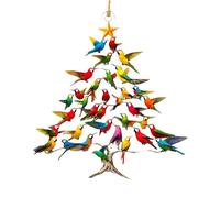Colorful Hummingbird Christmas Ornament Hummingbirds Tree Decor Stack Hummingbird Home Decor 2d Acrylic Stack Humming-Bird Ornaments for Hummingbird Lover, Home, Tree, Window & Tabletop (C 1Pcs)