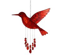 Colorful Hummingbird Decorative Wind Chime - 2D Style Red Acrylic Decorative Pendant | Hanging Decoration for Garden and Balcony - for Garden, Patio, and Family Gift