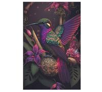 Colorful Hummingbird Jigsaw Puzzles for Adults 1000 Piece Wooden Puzzle for Kids Challenging Game 78×53cm