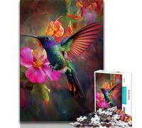 Colorful Hummingbird Jigsaw Puzzles for Teenagers,Family Game Stress Reliever Difficult Challenge Artists Collection,Fine Art (38x26cm)