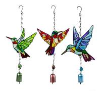Colorful Hummingbird Metal Wind Chimes, Sturdy Metal Hanging Wind Chime With Relaxing Sound For Indoor Outdoor Use(Three sets)