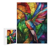 Colorful Hummingbird Stained Glass Puzzle 1000 Teile Schwer Puzzle Spielzeug Lernspiel Impossible Herausforderungsspielzeug Für Erwachsene Kinder 500 PCS