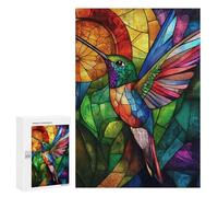 Colorful Hummingbird Stained Glass Puzzle 1000 Teile Schwer Puzzle Spielzeug Lernspiel Impossible Herausforderungsspielzeug Für Erwachsene Kinder 300 PCS