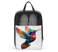 Colorful Hummingbird Stained Glass Shoe Bag for Travel Daily Use Anti-dust Storage Carrier Golf Shoe Pouch