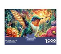 Colorful Hummingbirds 1000 Piece Impossible Puzzle for Adults - Challenging Jigsaw Puzzles, Family Activity & Mind Game Gift 38x26cm/1000pcs