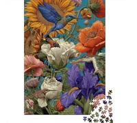 Colorful Hummingbirds Garden Jigsaw Puzzles Puzzles for Adults Kids. 1000 Pieces Great Gifts Challenge Toy Educational Game Home Decoration for Educational Games Gifts 70x50cm/1000pcs