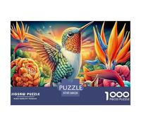 Colorful Hummingbirds Jigsaw Puzzle 1000-Piece for Adults & Kids, Challenging Home Decoration Gift 38x26cm/1000pcs