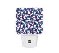 Colorful Hummingbirds LED Night Light Plug In Wall With Dusk to Dawn Sensor Lamp for Hallway Bedroom Bathroom Bedside Table