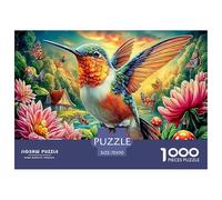 Colorful Hummingbirds Puzzle 1000 Pcs Jigsaw Puzzle Challenge Paper Eco-friendly Puzzle for Adults & for Age 12 And Up 70x50cm/1000pcs