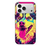 Colorful Husky Dog Art Case Compatible with iPhone 17/17 Air/17 Pro/17 Pro Max TPU Protective Cover Anti-Scratch