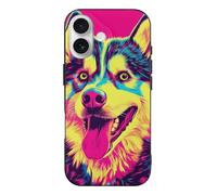 Colorful Husky Dog Art Case Compatible with iPhone 17/17 Air/17 Pro/17 Pro Max TPU Protective Cover Anti-Scratch