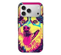 Colorful Husky Dog Art Case Compatible with iPhone 17/17 Air/17 Pro/17 Pro Max TPU Protective Cover Anti-Scratch