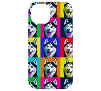 Colorful Husky Pop Art Graphic Dog Case for iPhone 14