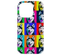 Colorful Husky Pop Art Graphic Dog Case for iPhone 14 Pro