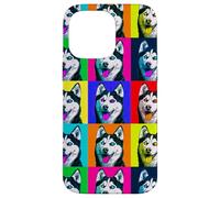 Colorful Husky Pop Art Graphic Dog Case for iPhone 14 Pro Max