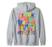 Colorful I Love One Woman And Several Motorcycles Zip Hoodie